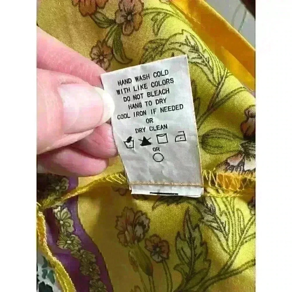 Melloday Boho Colorful Floral Tunic with tie neck Sz L - Picture 10 of 10